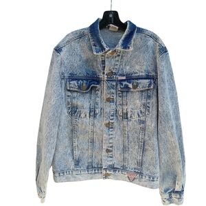 Vintage Guess Blue Jean Trucker Jacket Acid Wash By Georges Marciano Size Medium